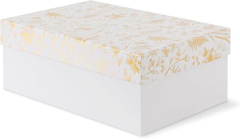 صندوق تخزين الصور المزخرف Soul & Lane مع غطاء ، 11.7 "× 7.7" × 4.5 "، صندوق ذاكرة للتذوق ، منظم صور الورق المقوى الأزهار للتذكارات والتنظيم ، Golden Bloom in Kuwait