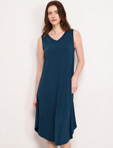 Premium Sleeveless Nightgowns for Women Soft Bamboo Viscose V Neck Tank Pajama Dress in Saudi Arabia