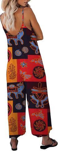 Women's Bohe Casual Wide Leg Jumpsuits Loose Long Pants Rompers LTKKKK in Saudi Arabia