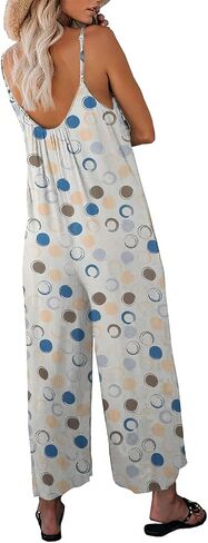 Women's Bohe Casual Wide Leg Jumpsuits Loose Long Pants Rompers LTKKKK in Saudi Arabia