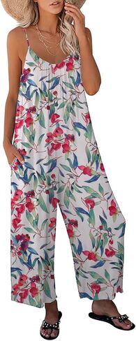 Women's Bohe Casual Wide Leg Jumpsuits Loose Long Pants Rompers LTKKKK in Saudi Arabia