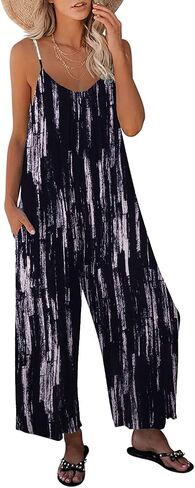 Women's Bohe Casual Wide Leg Jumpsuits Loose Long Pants Rompers LTKKKK in Saudi Arabia