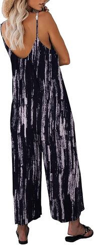Women's Bohe Casual Wide Leg Jumpsuits Loose Long Pants Rompers LTKKKK in Saudi Arabia