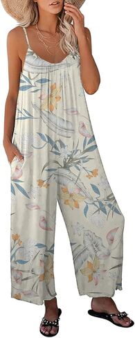Women's Bohe Casual Wide Leg Jumpsuits Loose Long Pants Rompers LTKKKK in Saudi Arabia