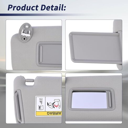 Driver Side Sun Visor Fit for Lexus GX460 2010-2023 Replace 74320-60D22-A0 Front Left | Sun Protection Shade | Makeup Mirror | Gray in Saudi Arabia