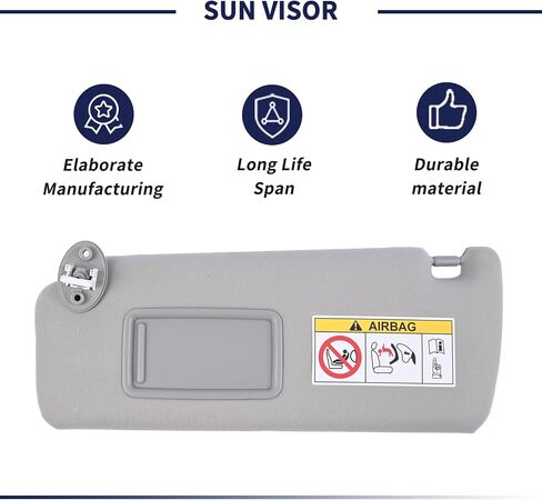 Driver Side Sun Visor Fit for Lexus GX460 2010-2023 Replace 74320-60D22-A0 Front Left | Sun Protection Shade | Makeup Mirror | Gray in Saudi Arabia