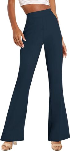 Topsrani Womens Stretchy Bootcut Dress Pants Flare Palazzo High Weist Prouters Bell Bottom Business Office Work in Kuwait