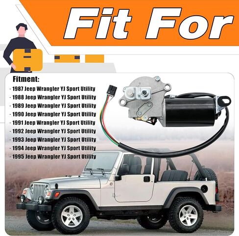 Front Windshield Window Wiper Motor Compatible for 1987 1988 1989 1990 1991 1992 1993 1994 1995 Jeep Wrangler YJ Sport Utility, Repalces# 56030005, 849100-2178, 85-432, 5-Pin in Saudi Arabia