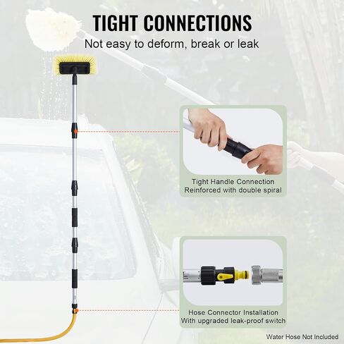 VEVOR Car Wash Brush, 62-Inch Extendable Car Washing Brush with Long Handle, Soft Chenille Fiber Car Wash Mop Mitt, 180° Rotatable Car Cleaning Brush with 1 Replacement Mop for Car, RV, Window, Floor in Saudi Arabia