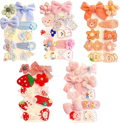40 Pcs Baby Girls Hair Clips Bows,Flower Barrettes for Girls,Fully Lined Non Slip Barrettes for Fine Hair Accessories for Infant Toddler Kids(Random Color) in Saudi Arabia