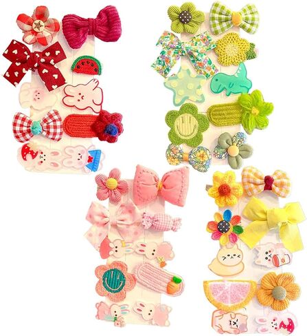 40 Pcs Baby Girls Hair Clips Bows,Flower Barrettes for Girls,Fully Lined Non Slip Barrettes for Fine Hair Accessories for Infant Toddler Kids(Random Color) in Saudi Arabia
