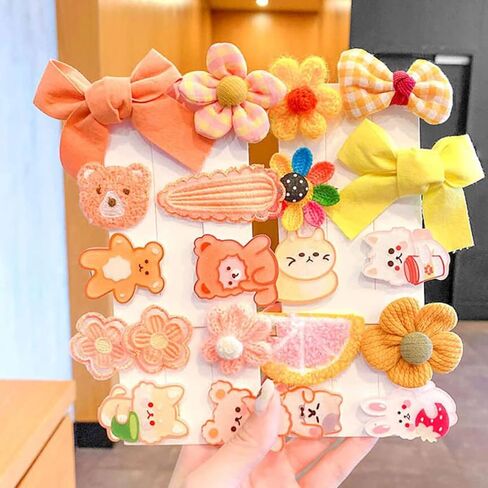 40 Pcs Baby Girls Hair Clips Bows,Flower Barrettes for Girls,Fully Lined Non Slip Barrettes for Fine Hair Accessories for Infant Toddler Kids(Random Color) in Saudi Arabia