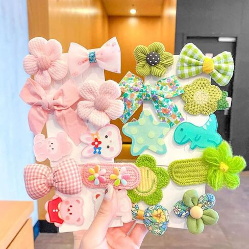 40 Pcs Baby Girls Hair Clips Bows,Flower Barrettes for Girls,Fully Lined Non Slip Barrettes for Fine Hair Accessories for Infant Toddler Kids(Random Color) in Saudi Arabia