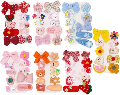 40 Pcs Baby Girls Hair Clips Bows,Flower Barrettes for Girls,Fully Lined Non Slip Barrettes for Fine Hair Accessories for Infant Toddler Kids(Random Color) in Saudi Arabia