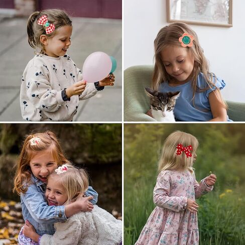 40 Pcs Baby Girls Hair Clips Bows,Flower Barrettes for Girls,Fully Lined Non Slip Barrettes for Fine Hair Accessories for Infant Toddler Kids(Random Color) in Saudi Arabia