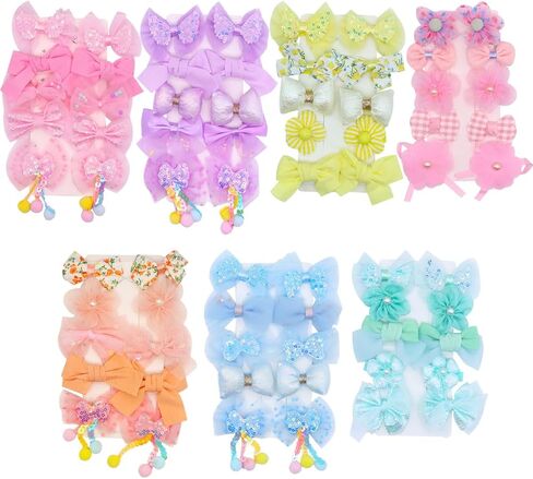 40 Pcs Baby Girls Hair Clips Bows,Flower Barrettes for Girls,Fully Lined Non Slip Barrettes for Fine Hair Accessories for Infant Toddler Kids(Random Color) in Saudi Arabia