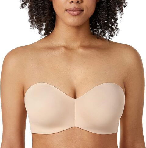DELIMIRA Women's Strapless Bra Silicone-Free Minimizer Bandeau Plus Size Unlined in Saudi Arabia