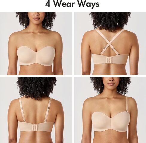 DELIMIRA Women's Strapless Bra Silicone-Free Minimizer Bandeau Plus Size Unlined in Saudi Arabia
