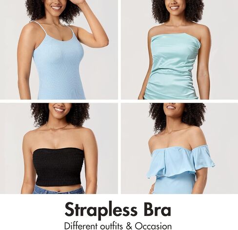 DELIMIRA Women's Strapless Bra Silicone-Free Minimizer Bandeau Plus Size Unlined in Saudi Arabia