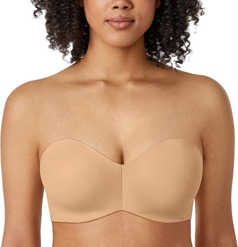 DELIMIRA Women's Strapless Bra Silicone-Free Minimizer Bandeau Plus Size Unlined in Saudi Arabia