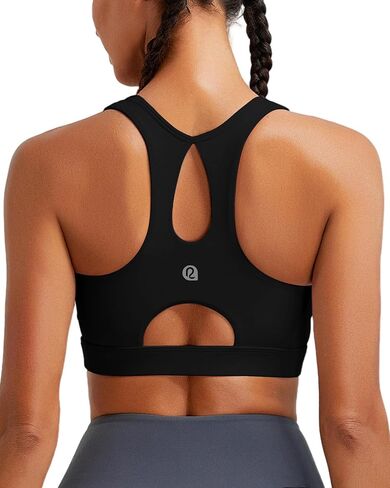 Girl Girl Sports Bras for Women High Support ، Racerback مصبوب كأس الرياضة حمالة صدر التمرين الرياضية مع مخيط في وسادات in Saudi Arabia