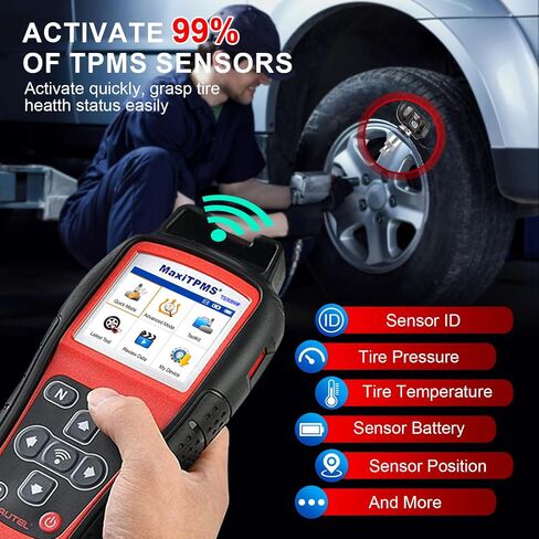 Autel MaxItpms TS508WF WiFi TPMS Relearn Tool ، 2025 تم تحديث VER. من TS508/TS601 ، برنامج MX-SERSORS 315/433 ميجا هرتز ، إعادة توحيد/تنشيط جميع المستشعرات ، القراءة/clear dtcs ، إعادة تعيين TPMS ، دعم مدى الحياة in Kuwait