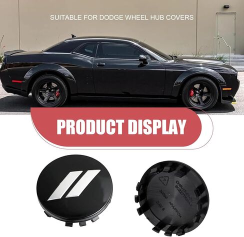 4 PCS Hub Center Cover, Wheel Rust and Dust Protection Cover Replacement 6CZ27DX8AA 6CZ27RM8AA, Tight Fit Anti-Detachment Mounting with Steel Rim, Compatible with Dodge (White & Black) in Saudi Arabia