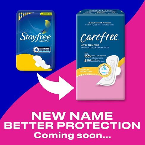 منصات عادية رقيقة من Stayfree مع أجنحة للنساء ، والحماية الموثوقة والامتصاص للرطوبة الأنثوية ، والتسربات والفترات ، 36 عددًا in Kuwait