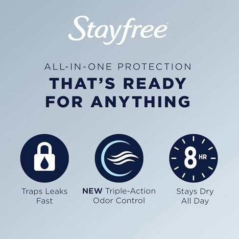 منصات عادية رقيقة من Stayfree مع أجنحة للنساء ، والحماية الموثوقة والامتصاص للرطوبة الأنثوية ، والتسربات والفترات ، 36 عددًا in Kuwait