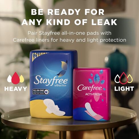 منصات عادية رقيقة من Stayfree مع أجنحة للنساء ، والحماية الموثوقة والامتصاص للرطوبة الأنثوية ، والتسربات والفترات ، 36 عددًا in Kuwait