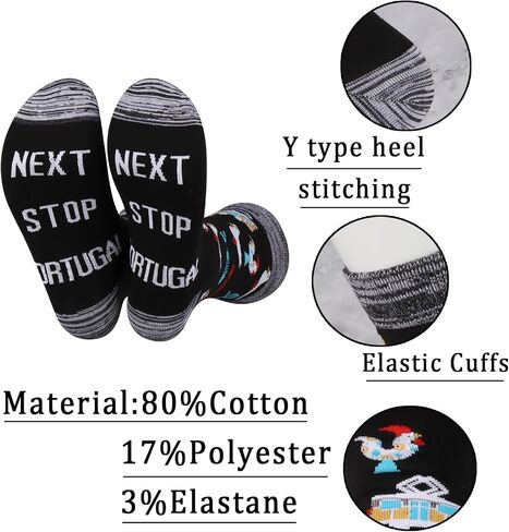 JXGZSO Portugal Travel Gift Next Stop Portugal Socks Portugal Trip Lover Gift Portugal Facit Gift Traveler Somped Oper in Kuwait