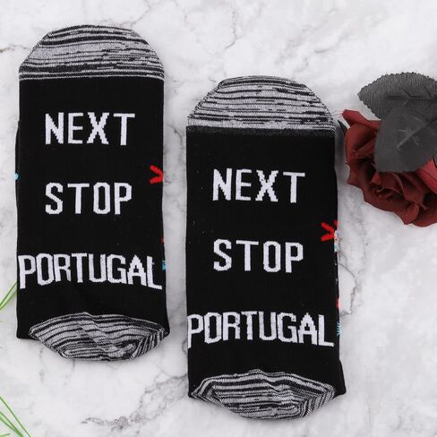 JXGZSO Portugal Travel Gift Next Stop Portugal Socks Portugal Trip Lover Gift Portugal Facit Gift Traveler Somped Oper in Kuwait