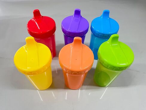 Mifoci 12 Pcs 10 oz Sippy Cups for Toddlers Reusable No Spill Cups with Lids Toddler Baby Feeding Supplies, Dishwasher, Microwave Safe (Boy Style) in Saudi Arabia
