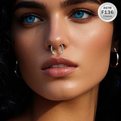 Ruifan 20G 18G 16G 14G 12G Horseshoe Nose Ring Titanium Septum Rings Piercing Jewelry Cartilage Conch Helix Rook Lip Tragus Earring Hoop Eyebrow Retainer For Women Men 6mm 8mm 10mm 12mm 14mm 16mm 19mm in Saudi Arabia
