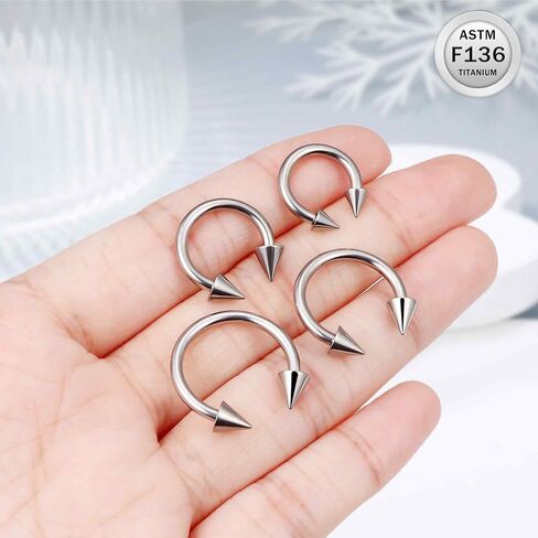 Ruifan 20G 18G 16G 14G 12G Horseshoe Nose Ring Titanium Septum Rings Piercing Jewelry Cartilage Conch Helix Rook Lip Tragus Earring Hoop Eyebrow Retainer For Women Men 6mm 8mm 10mm 12mm 14mm 16mm 19mm in Saudi Arabia