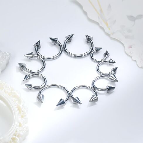 Ruifan 20G 18G 16G 14G 12G Horseshoe Nose Ring Titanium Septum Rings Piercing Jewelry Cartilage Conch Helix Rook Lip Tragus Earring Hoop Eyebrow Retainer For Women Men 6mm 8mm 10mm 12mm 14mm 16mm 19mm in Saudi Arabia