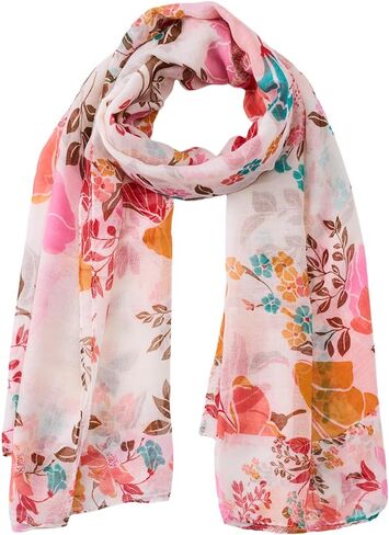 Scarf for Women Lightweight Soft Fashion Black Floral Print Shawl Scarves For Spring Summer in Saudi Arabia