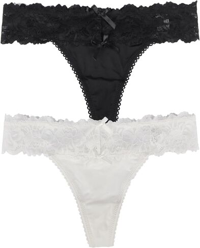 ohmydear Lace Thongs for Women Sexy Thong Cheeky Tangas Panties Floral Lace Plus Size Underwear XS-4XL in Saudi Arabia