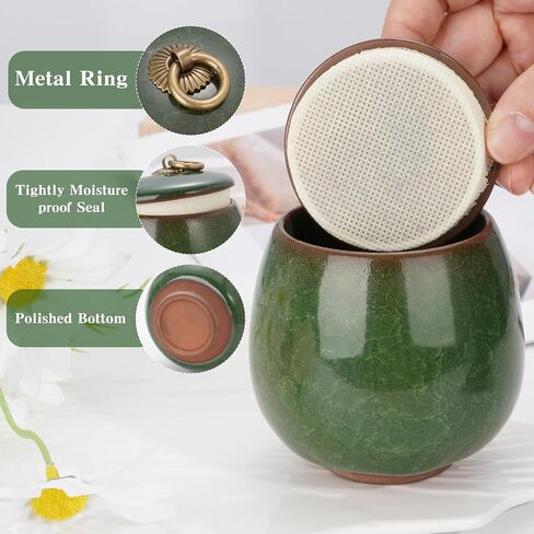 Abooxiu Ceramic Small Urn for Human Ashes Cremation Keepsake Urn for Adult Male Female Ice Crack Keepsake Urn for Human or Pet Ashes Celadon White in Saudi Arabia