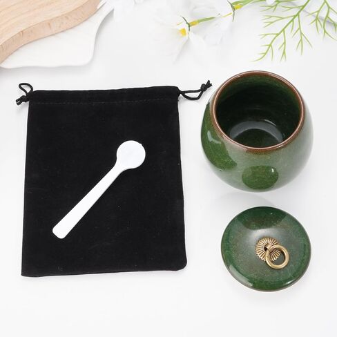 Abooxiu Ceramic Small Urn for Human Ashes Cremation Keepsake Urn for Adult Male Female Ice Crack Keepsake Urn for Human or Pet Ashes Celadon White in Saudi Arabia