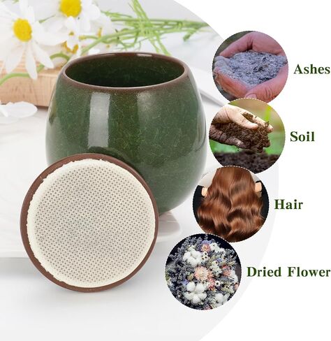 Abooxiu Ceramic Small Urn for Human Ashes Cremation Keepsake Urn for Adult Male Female Ice Crack Keepsake Urn for Human or Pet Ashes Celadon White in Saudi Arabia