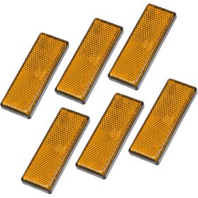 6 Pcs Rectangular Stick-on Safety Spoke Reflective Self Adhesive Reflector for Gate Posts Cars Trailer Motorcycle Trucks Boat Bicycle Bike Orange Replacement Car Parts