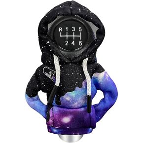 Car Gear Shift Hoodie, Gear Shift Knob Cover Funny Mini Sweater Hoodie, Winter Warm Fashionable Gear Shifter Hoodie Shirt, Automotive Shift Stick Protector Decoration (Starry Sky)