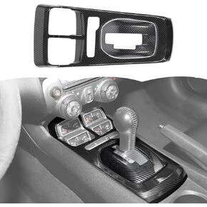 RT-TCZ Carbon Fiber Center Console Gear Shift Panel Cover Trim Kit Interior Accessories for Chevy Camaro 2010-2015,2PCS