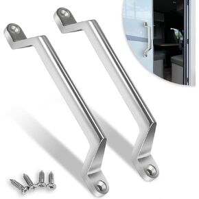 2 Pack RV Grab Door Handle, Heavy Duty 304 Stainless Steel Entry Door Assist Handle, Grab Pull Handles for Camper, Trailer, Cargo, Motor Home, Boat, Automotive, Cart