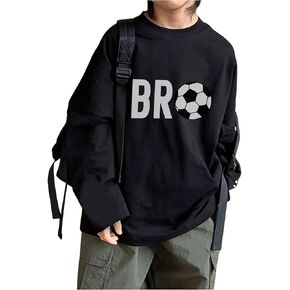 Boy's Graphic Tees Long Sleeve Letter Print T Shirt Crew Neck Loose Tee Tops