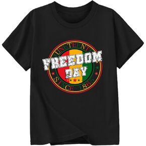 Juneteenth Shirt for Toddler Boys Girls 1865 Tshirts Cotton Short Sleeve Tees 2-12 Years