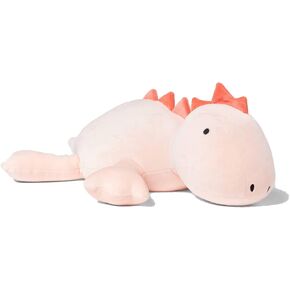 1.4 LB Weighted Stuffed Stegosaurus Animals Plush - 16 Inch Squished Long Dinosaur Jumbo Pillow - Kawaii Plushies Hugging Toy Gifts for Kids - Soft Pink Dino Stuffed Animal Toy (Stegosaurus)
