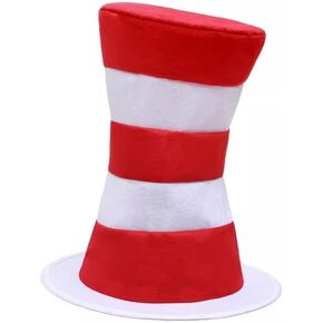 Striped High Top Hat, Red White, Stovepipe Costume Hat, Tall Hat for Boys Girls, Cosplay Costume, Party Supplies, Halloween Props