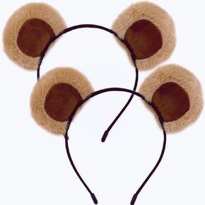 Bear Ears Brown Headband for Costumes, Cosplay, Halloween, Animal Costume Party, Makeup Headband, 2 Pcs